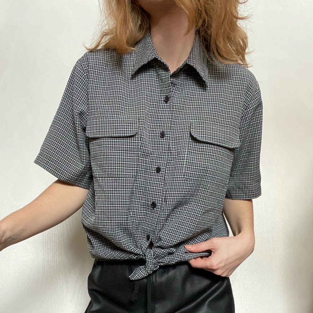 💫SOLD💫Vintage White Stag Short Sleeve Button Up